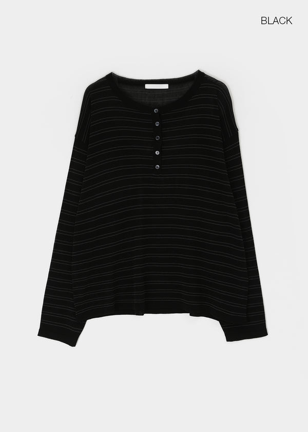 Scant Loose Fit Henley Neck Knit