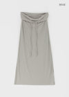 Koux ribbed folding long skirt