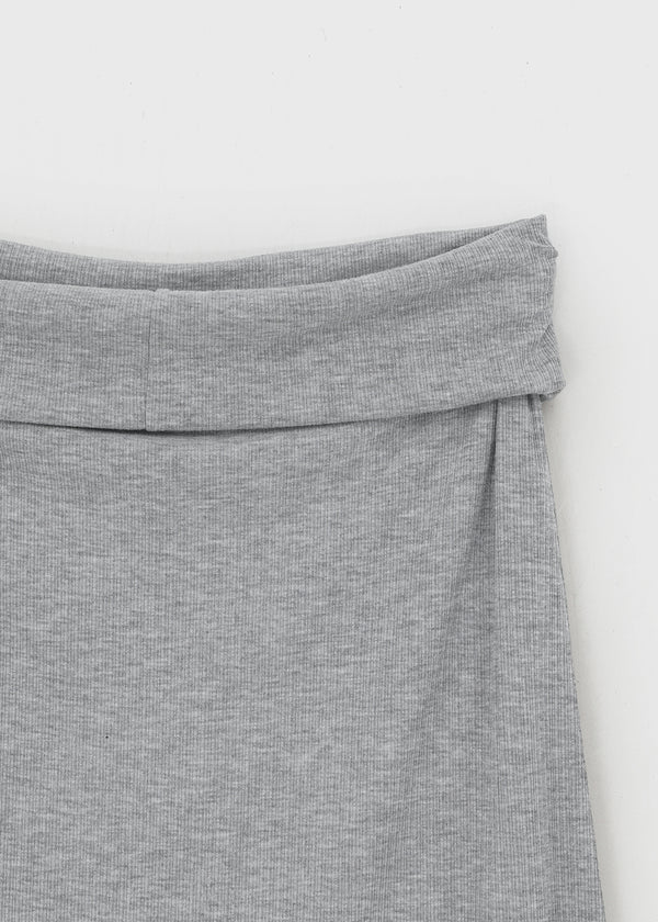 Koux ribbed folding long skirt
