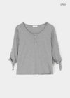 Swerve Henley Neck Rolled-up 3/4 Sleeve Tee