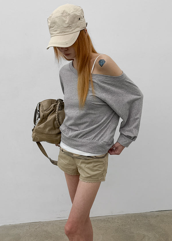 Bleak Off-shoulder 3/4 Sleeve Sweatshirt