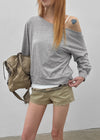 Bleak Off-shoulder 3/4 Sleeve Sweatshirt