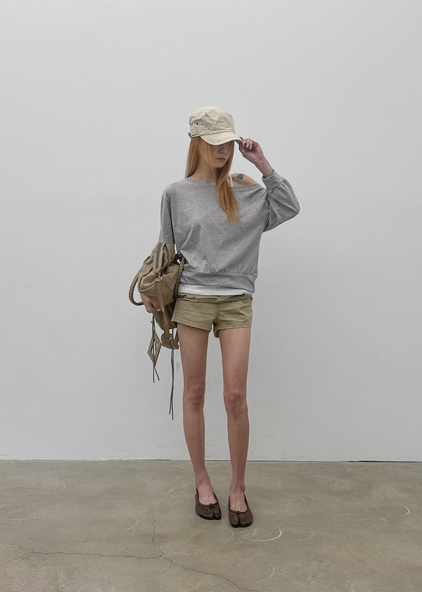 Bleak Off-shoulder 3/4 Sleeve Sweatshirt