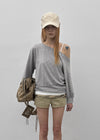 Bleak Off-shoulder 3/4 Sleeve Sweatshirt