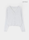 Slant V-neck knit cardigan