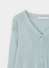Slant V-neck knit cardigan