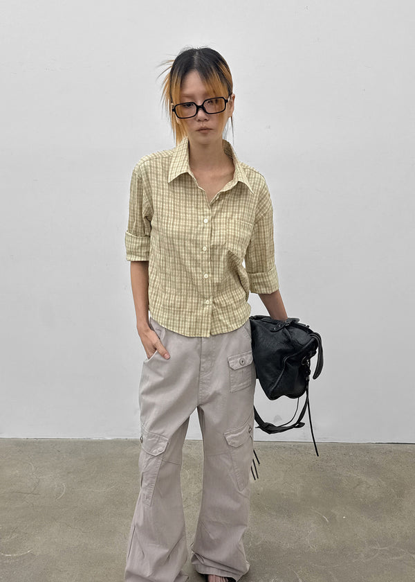 Unveil Check 3/4 Sleeve Shirt