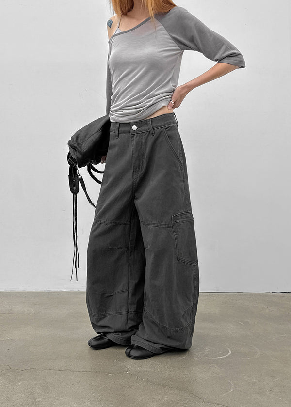 (UNISEX) Remnant Pigment Wide Cargo Pants