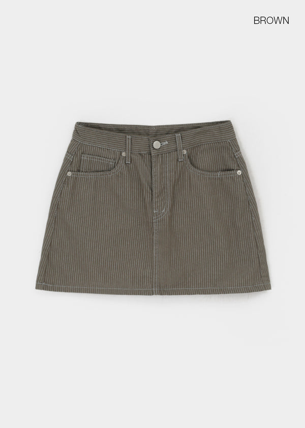 Decoy striped miniskirt