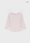 Celien Snap Ribbed 3/4 Sleeve Tee