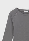 Celien Snap Ribbed 3/4 Sleeve Tee