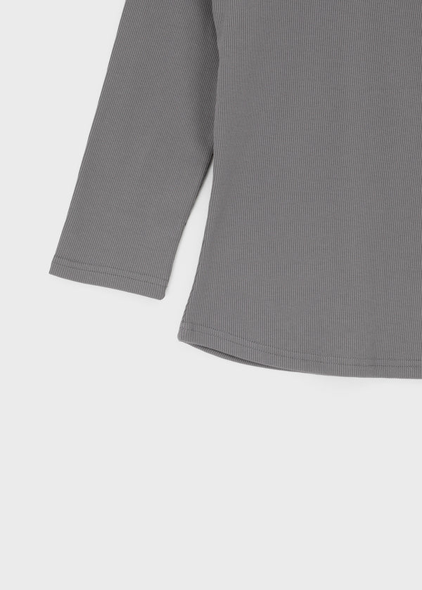Celien Snap Ribbed 3/4 Sleeve Tee