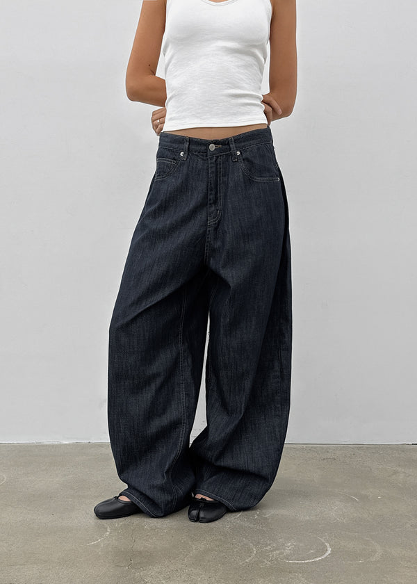 Bran back pocket balloon wide pants