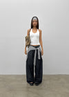 Bran back pocket balloon wide pants