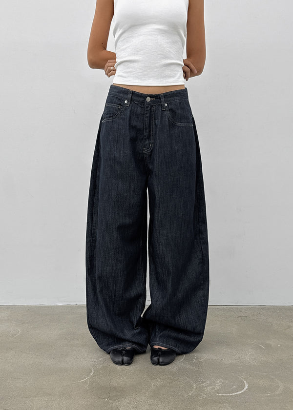 Bran back pocket balloon wide pants