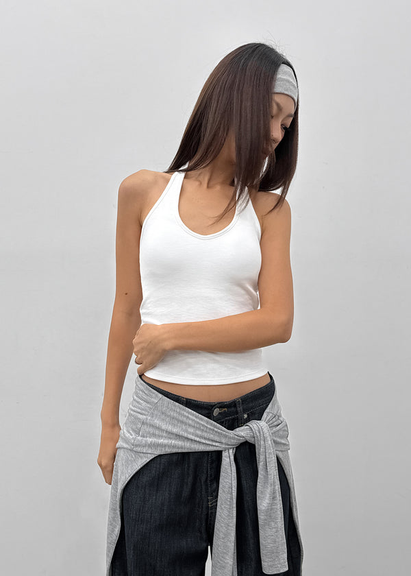 Ruetti Ribbed Halter Sleeveless (Built-in Cup)