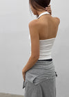 Ruetti Ribbed Halter Sleeveless (Built-in Cup)