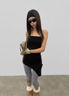 Mae striped elastic banding capri pants