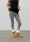 Mae striped elastic banding capri pants