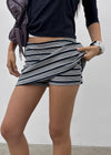 Dav striped mini skirt pants