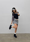 Dav striped mini skirt pants