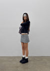 Feline Shirred Asymmetrical Button 3/4 Sleeveless