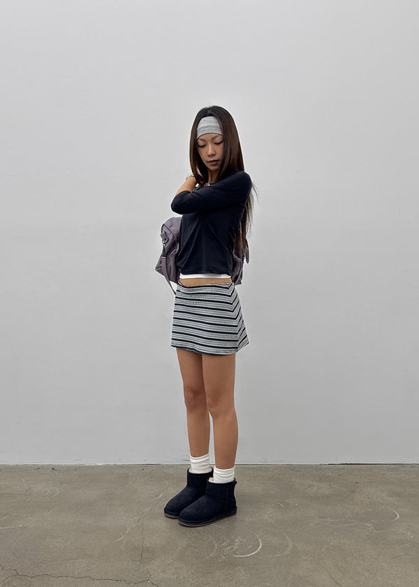 Dav striped mini skirt pants
