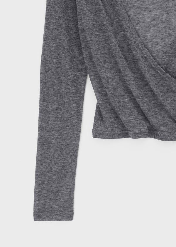 Celty Tencel Wrap Long Sleeve Tee (30% Wool)