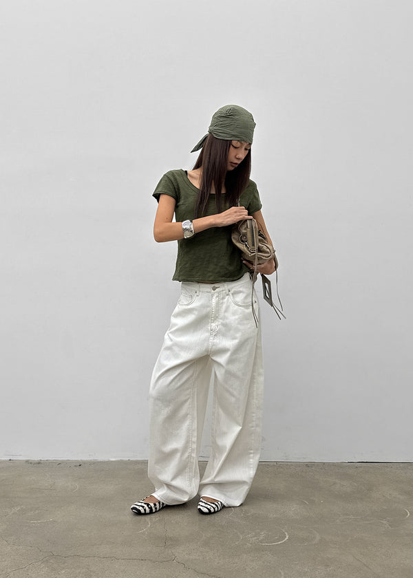 Bran back pocket balloon wide pants