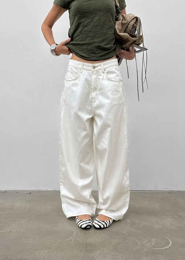 Bran back pocket balloon wide pants