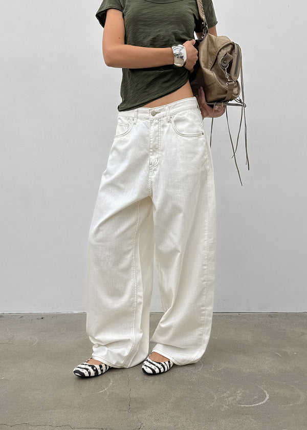 Bran back pocket balloon wide pants