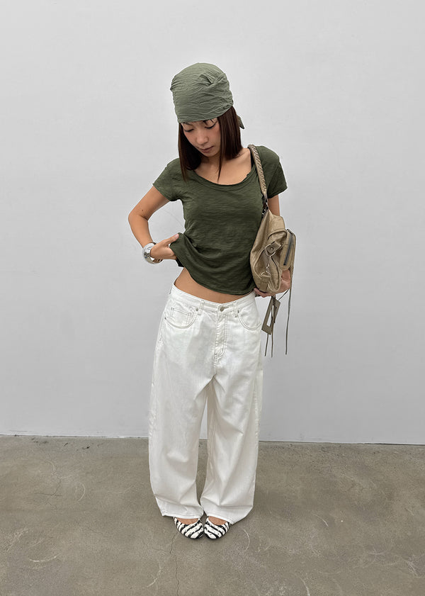 Bran back pocket balloon wide pants