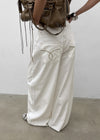 Bran back pocket balloon wide pants