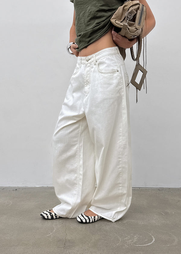 Bran back pocket balloon wide pants