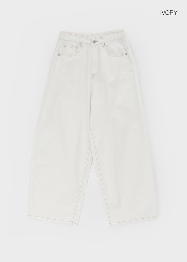 Bran back pocket balloon wide pants