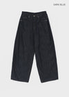 Bran back pocket balloon wide pants