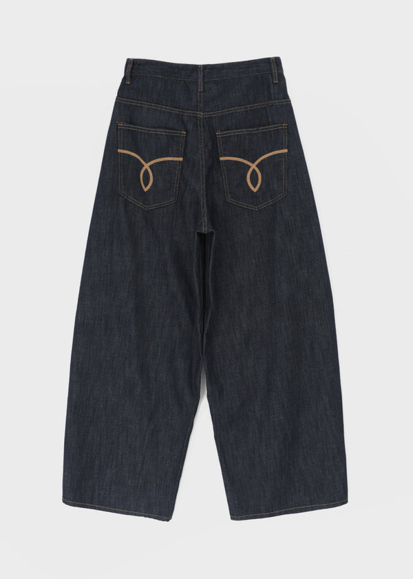 Bran back pocket balloon wide pants