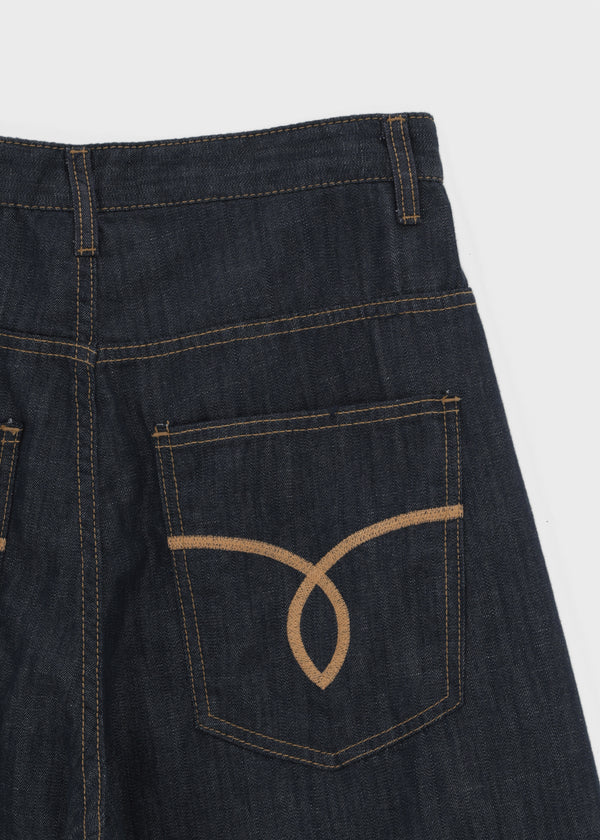 Bran back pocket balloon wide pants