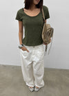 Levien Cut-out U-Neck Short Sleeve T-shirt