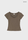 Levien Cut-out U-Neck Short Sleeve T-shirt
