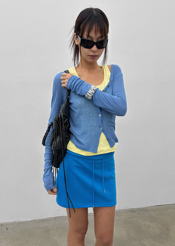 Sharti Button Deep V-Neck Cardigan (55% Linen)