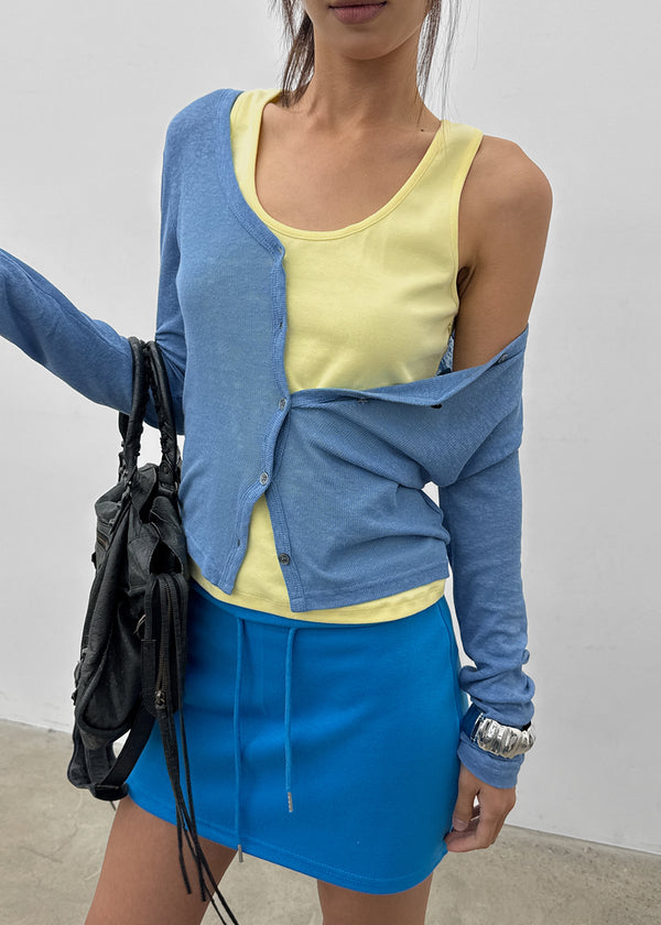 Sharti Button Deep V-Neck Cardigan (55% Linen)