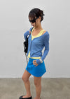 Sharti Button Deep V-Neck Cardigan (55% Linen)