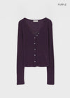 Sharti Button Deep V-Neck Cardigan (55% Linen)