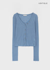 Sharti Button Deep V-Neck Cardigan (55% Linen)