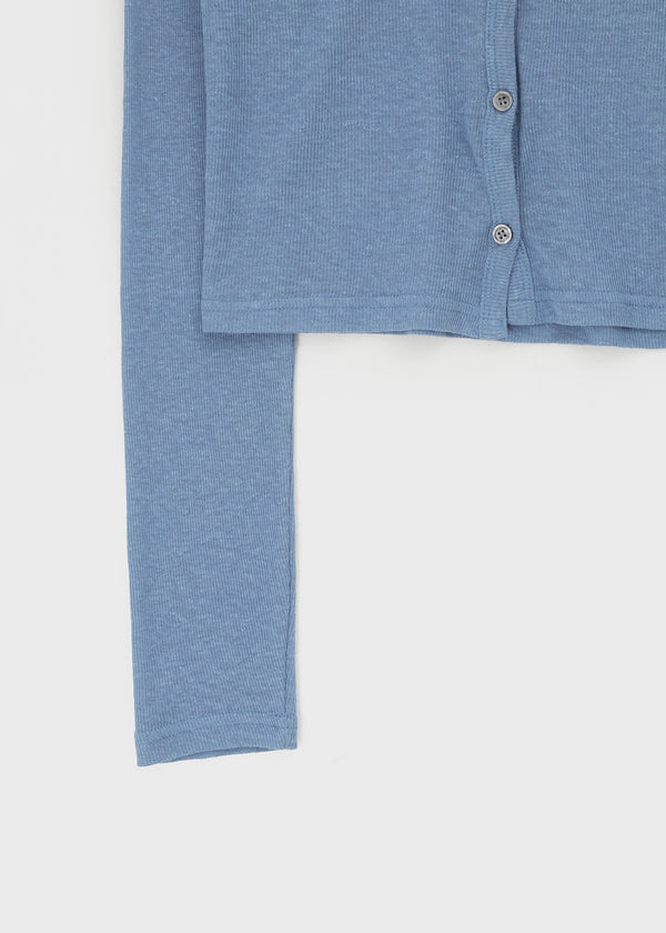 Sharti Button Deep V-Neck Cardigan (55% Linen)