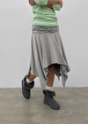Clie shirred asymmetrical midi skirt