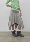 Clie shirred asymmetrical midi skirt