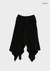 Clie shirred asymmetrical midi skirt