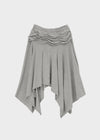 Clie shirred asymmetrical midi skirt